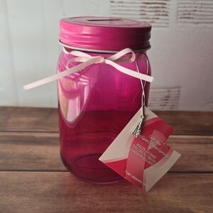 PINK MASON JAR BANK